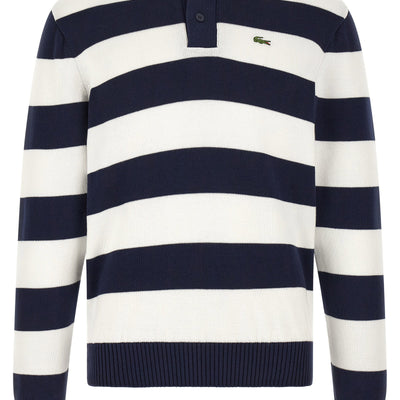 Lacoste Striped Pulover With Polo Collar