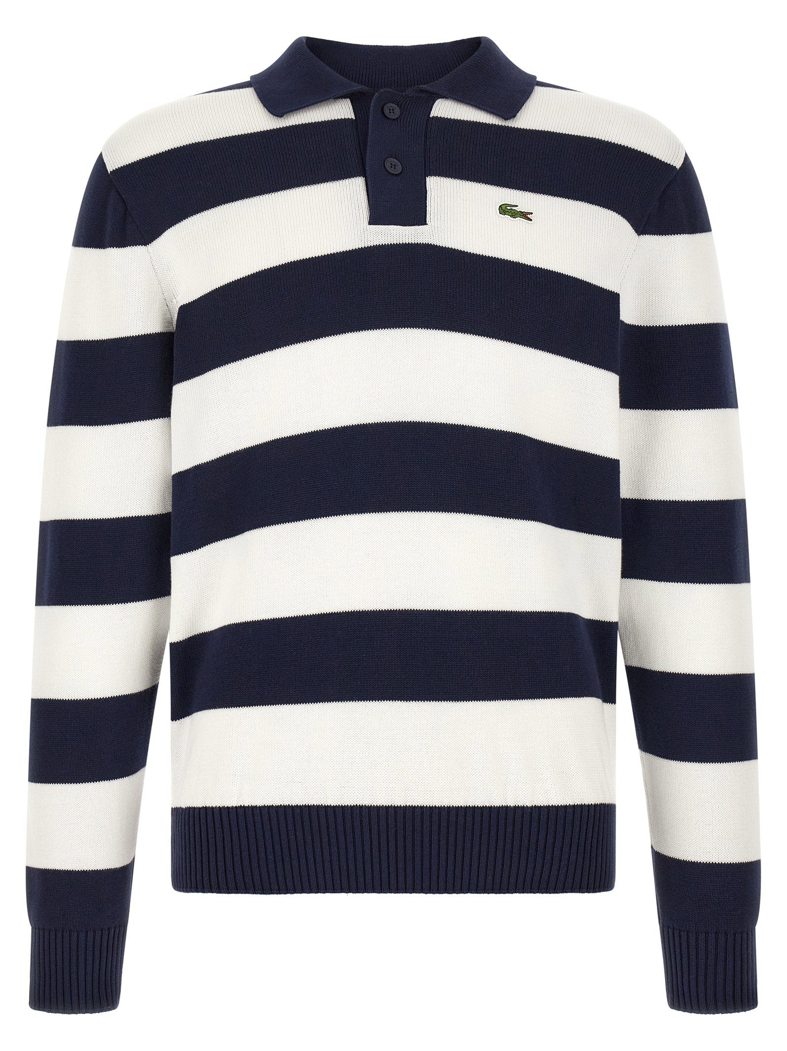 Lacoste Striped Pulover With Polo Collar
