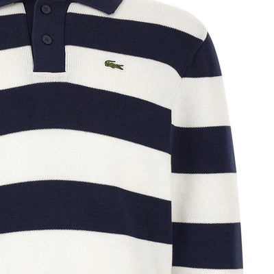 Lacoste Striped Pulover With Polo Collar
