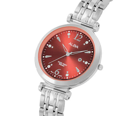Alba Fashion Maroon Dial Women 32mm AH7BW3X1