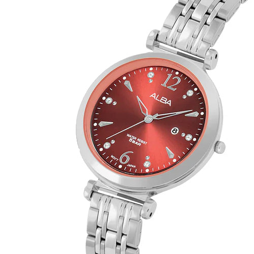 Alba Fashion Maroon Dial Women 32mm AH7BW3X1