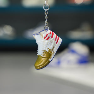 3D Sneaker Keychain AJ1 White Custom