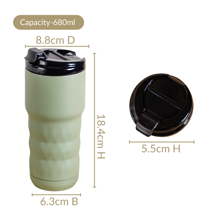 Brewster Grande Vacuum Copper Insulated Travel Flask Seaweed Green 680ml