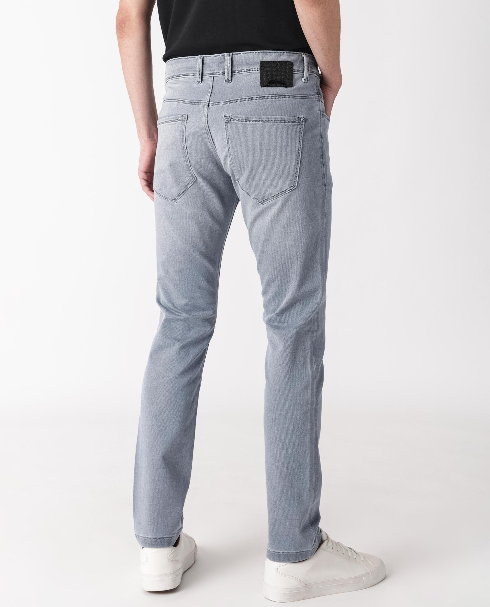 Rare Rabbit Men's Alphen Light Blue Light Wash Mid-Rise Slim Fit Jeans