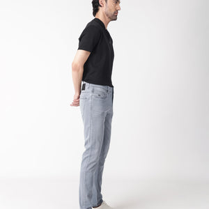 Rare Rabbit Men's Alphen Light Blue Light Wash Mid-Rise Slim Fit Jeans