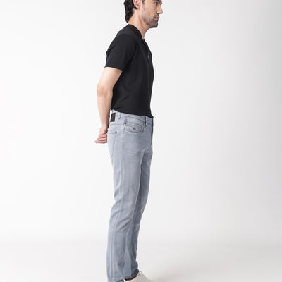 Rare Rabbit Men's Alphen Light Blue Light Wash Mid-Rise Slim Fit Jeans