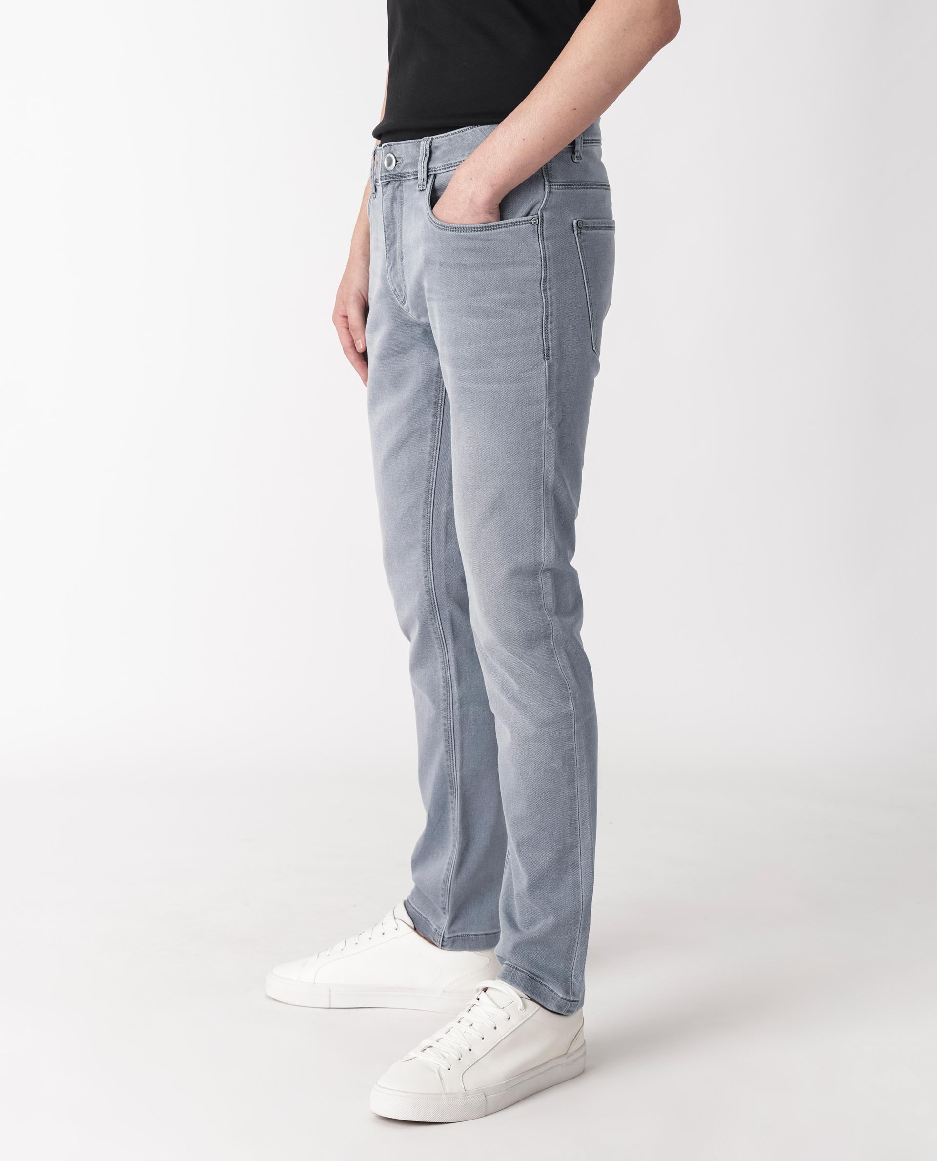 Rare Rabbit Men's Alphen Light Blue Light Wash Mid-Rise Slim Fit Jeans