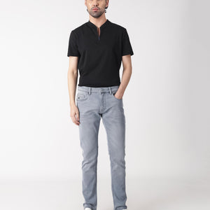 Rare Rabbit Men's Alphen Light Blue Light Wash Mid-Rise Slim Fit Jeans