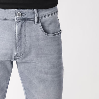 Rare Rabbit Men's Alphen Light Blue Light Wash Mid-Rise Slim Fit Jeans