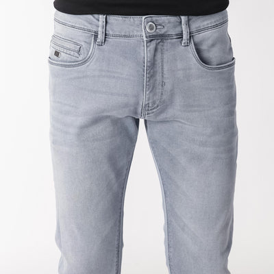 Rare Rabbit Men's Alphen Light Blue Light Wash Mid-Rise Slim Fit Jeans