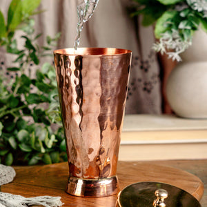 Ayurveda Starter Kit (1 Brass Kadhai, 1 Copper Tumbler, 1 Kansa (Bronze) Thaali - 10.5