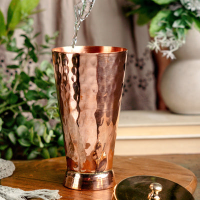 Ayurveda Starter Kit (1 Brass Kadhai, 1 Copper Tumbler, 1 Kansa (Bronze) Thaali - 10.5