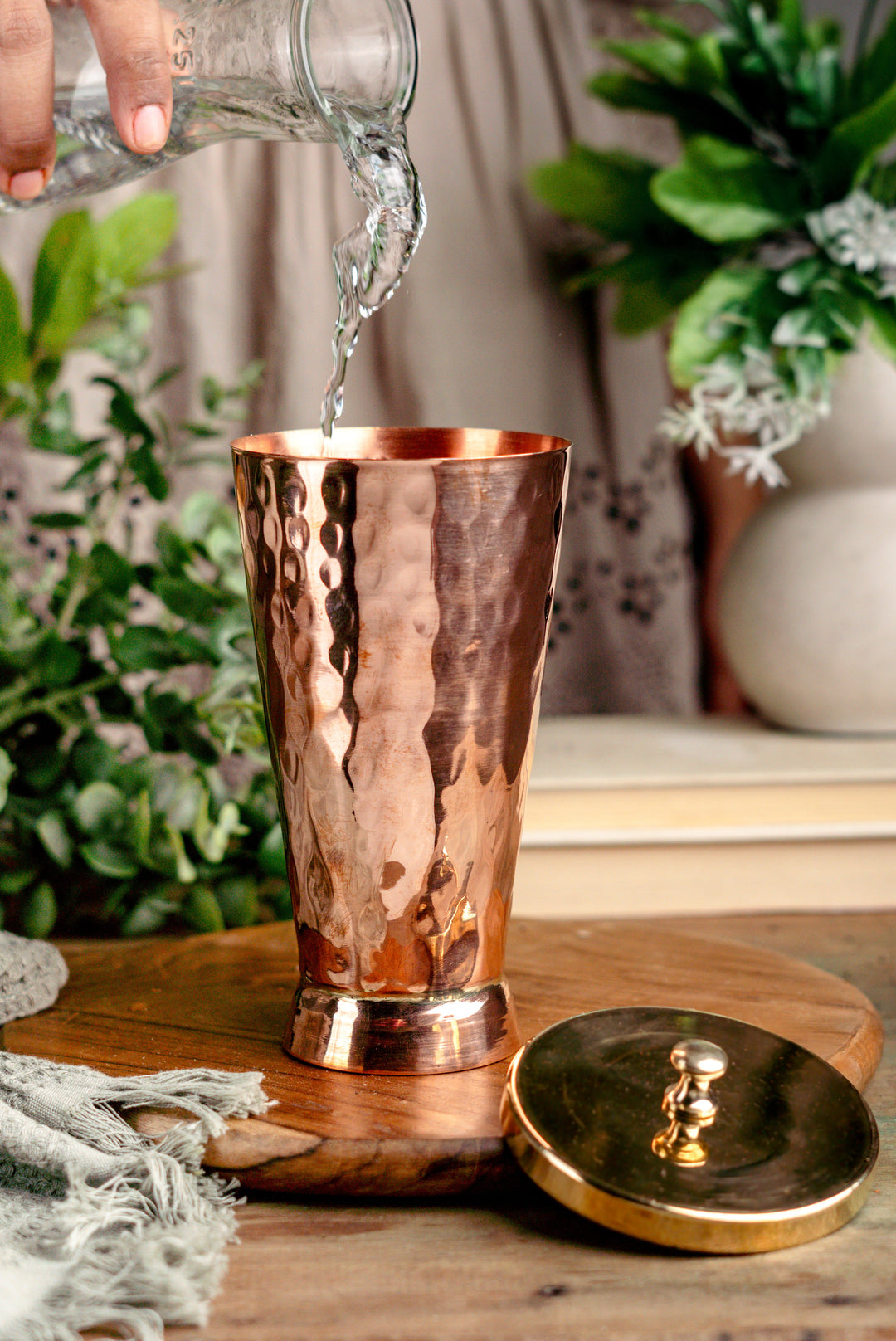 Ayurveda Starter Kit (1 Brass Kadhai, 1 Copper Tumbler, 1 Kansa (Bronze) Thaali - 10.5")