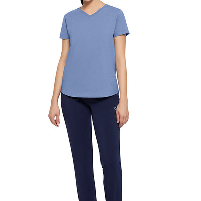 Essential V-neck Tee - Infinity Blue Marl