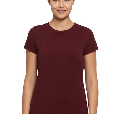Essential Long Length Tee - Pomegranate Marl