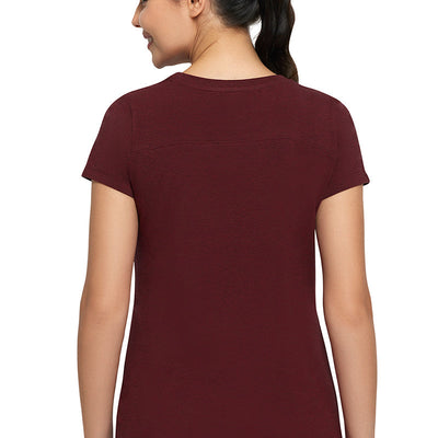 Essential Long Length Tee - Pomegranate Marl