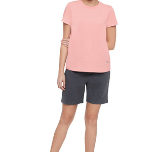 Essential Crew Neck Tee - Peach Blossom Marl