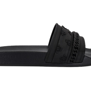 Amiri Bandana Moulded Slides Black Black
