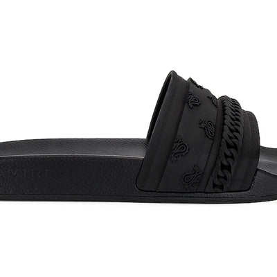 Amiri Bandana Moulded Slides Black Black