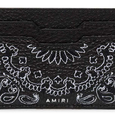Amiri Pebbled Bandana Card Holder Black