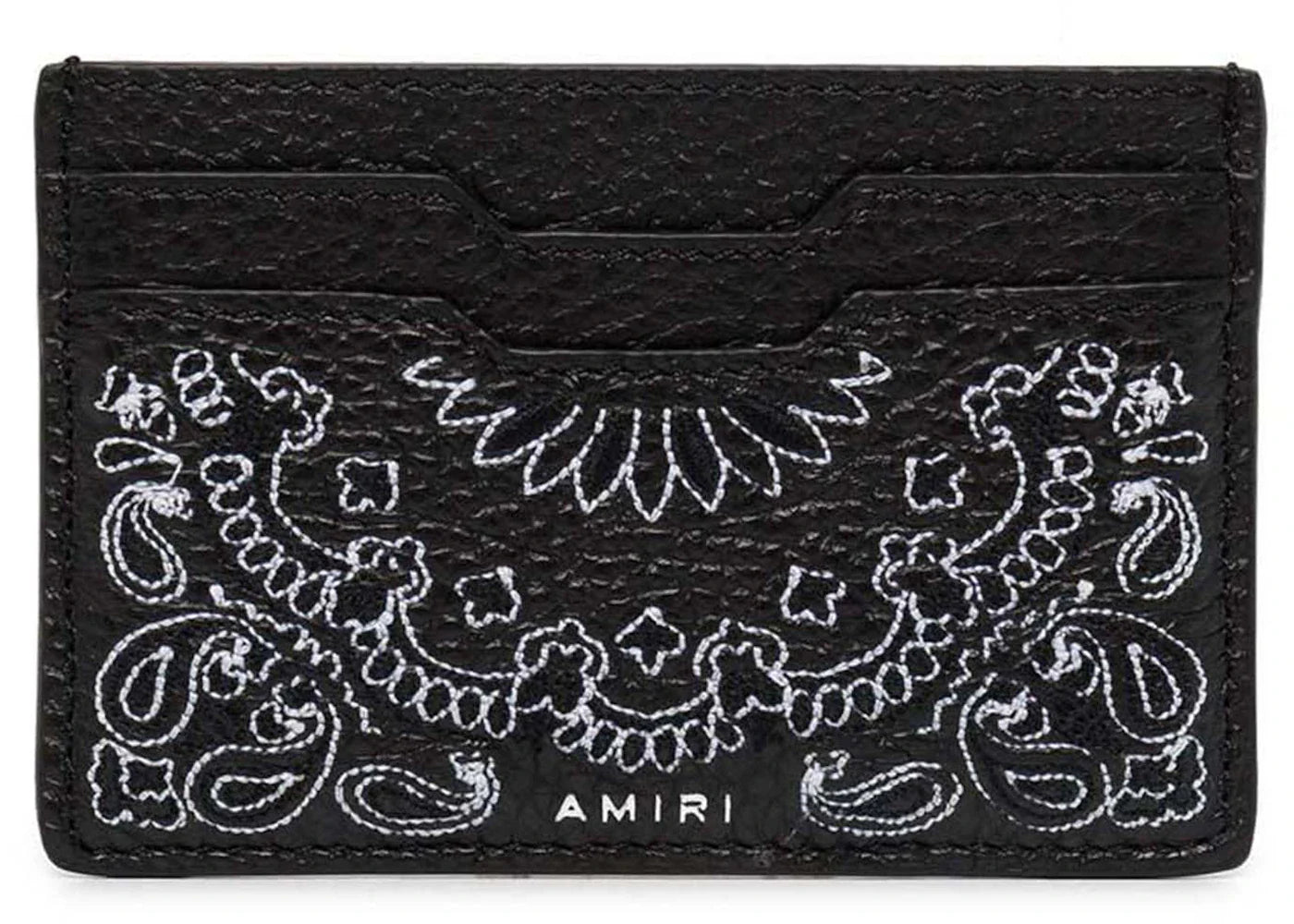 Amiri Pebbled Bandana Card Holder Black