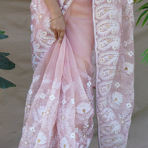 Light Brown Organza Saree
