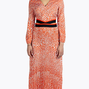 Maje Romilda Leopard Print Cut-Out Dress