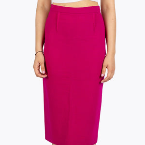 Roland Mouret Arreton Wool Crepe Pencil Skirt In Pink