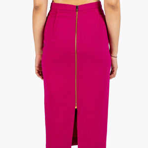 Roland Mouret Arreton Wool Crepe Pencil Skirt In Pink