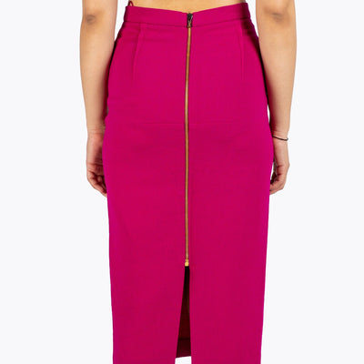 Roland Mouret Arreton Wool Crepe Pencil Skirt In Pink