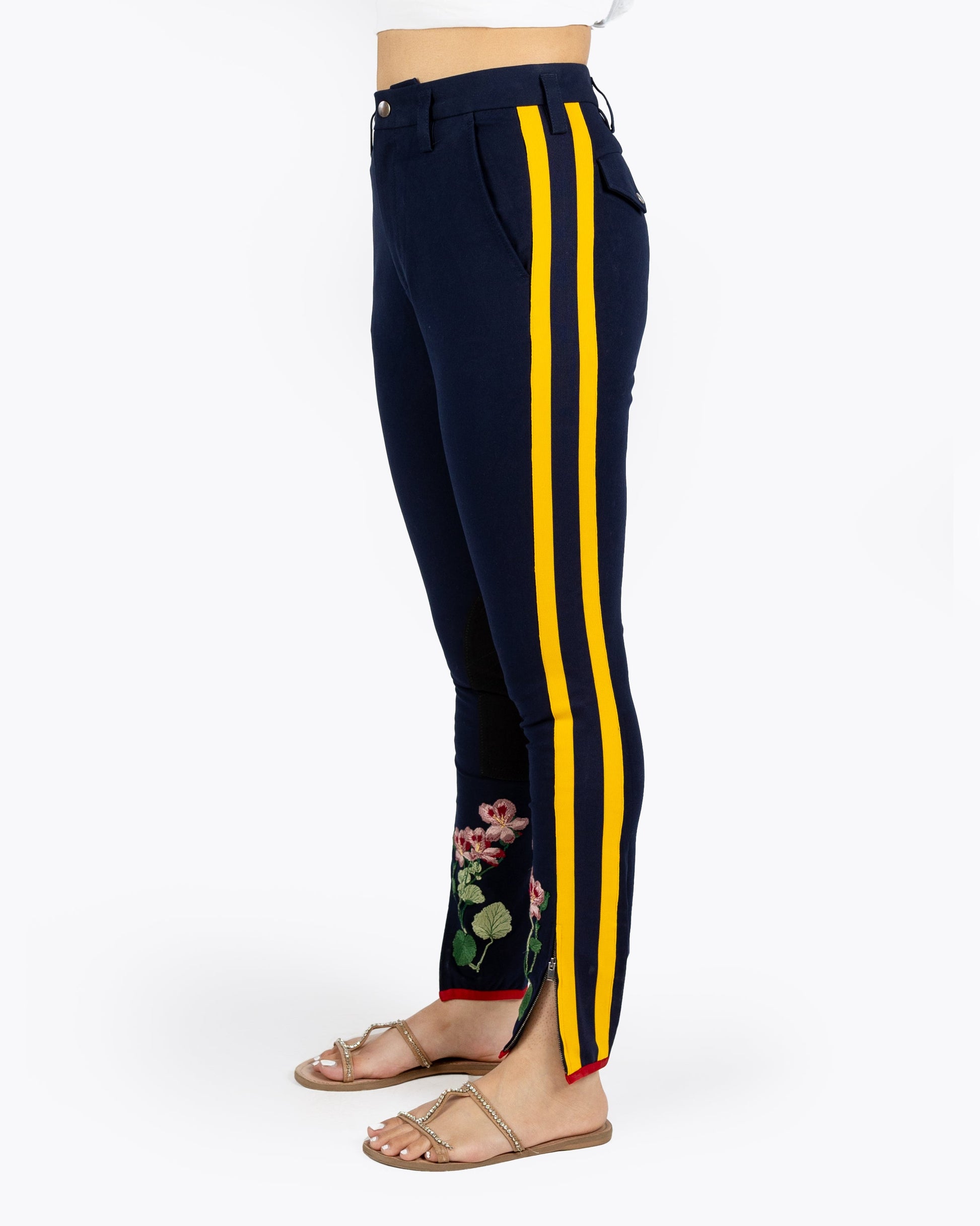 Gucci Side Stripe Flower Leggings