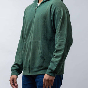 Vintage 2002 Hanes Green Zip-up Hoodie