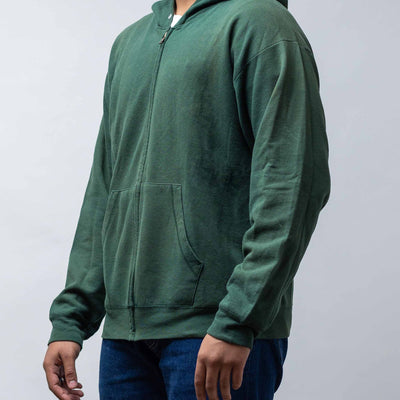 Vintage 2002 Hanes Green Zip-up Hoodie