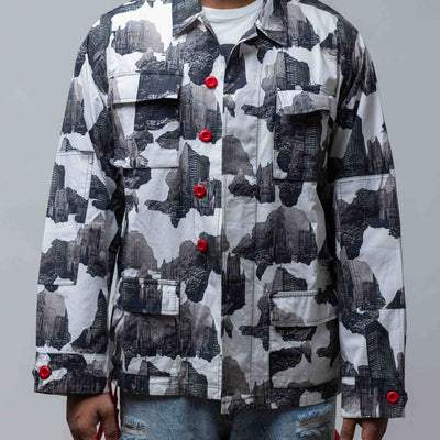 Off-White 2013 Velvet Logo Cityscape Aop Cotton Jacket