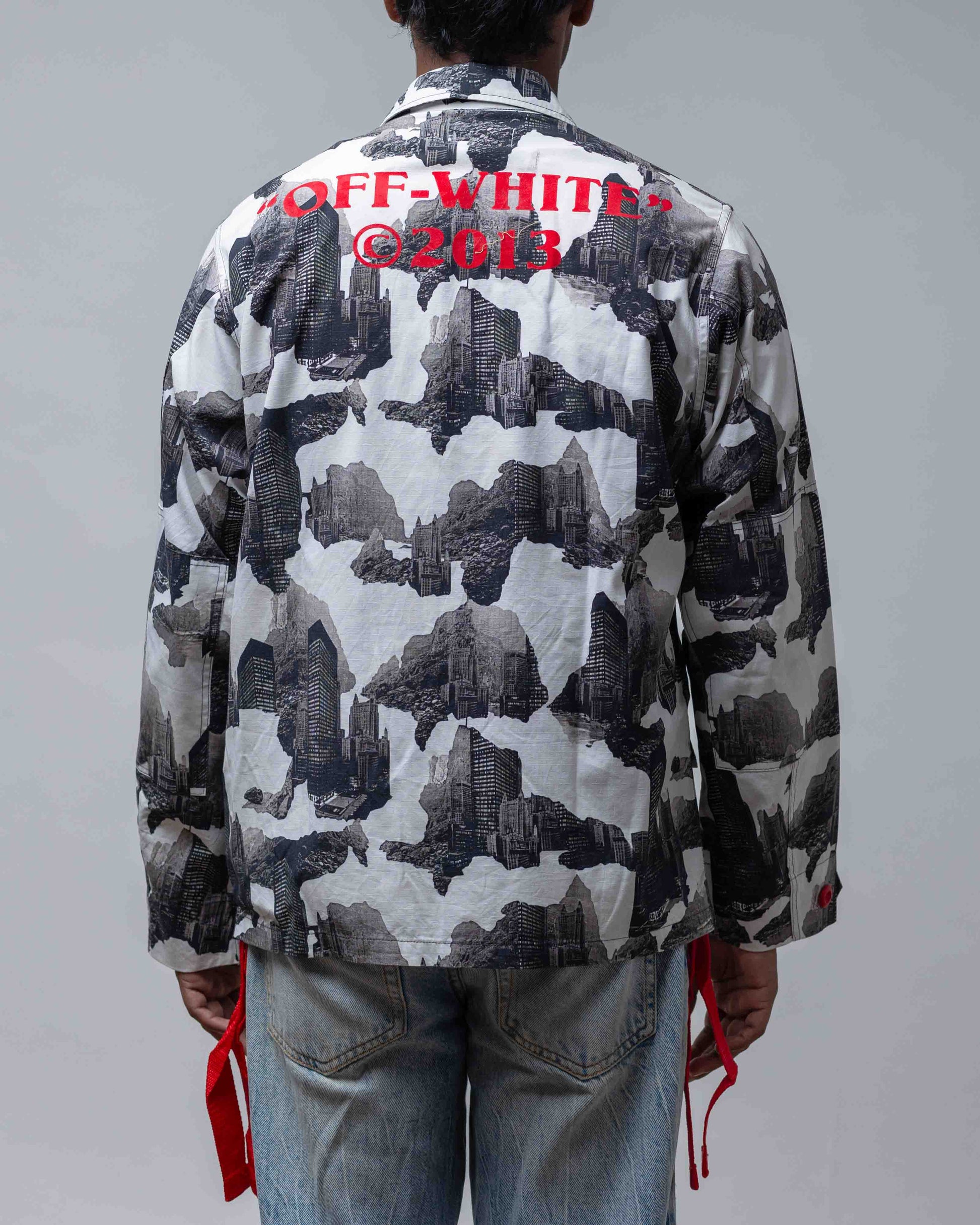 Off-White 2013 Velvet Logo Cityscape Aop Cotton Jacket