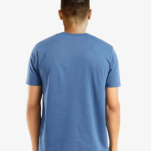 Rare Rabbit Men Antu Blue Cotton Polyester Fabric Short Sleeve Crew Neck Logo Print Oversized T-Shirt