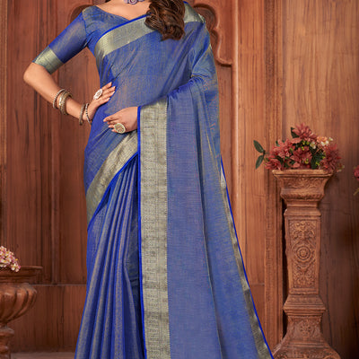 Azure Blue Tussar Saree