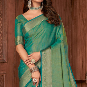 Shamrock Green Tussar Saree