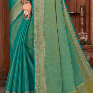 Shamrock Green Tussar Saree