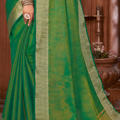 Forest Green Tussar Saree