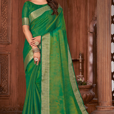 Forest Green Tussar Saree