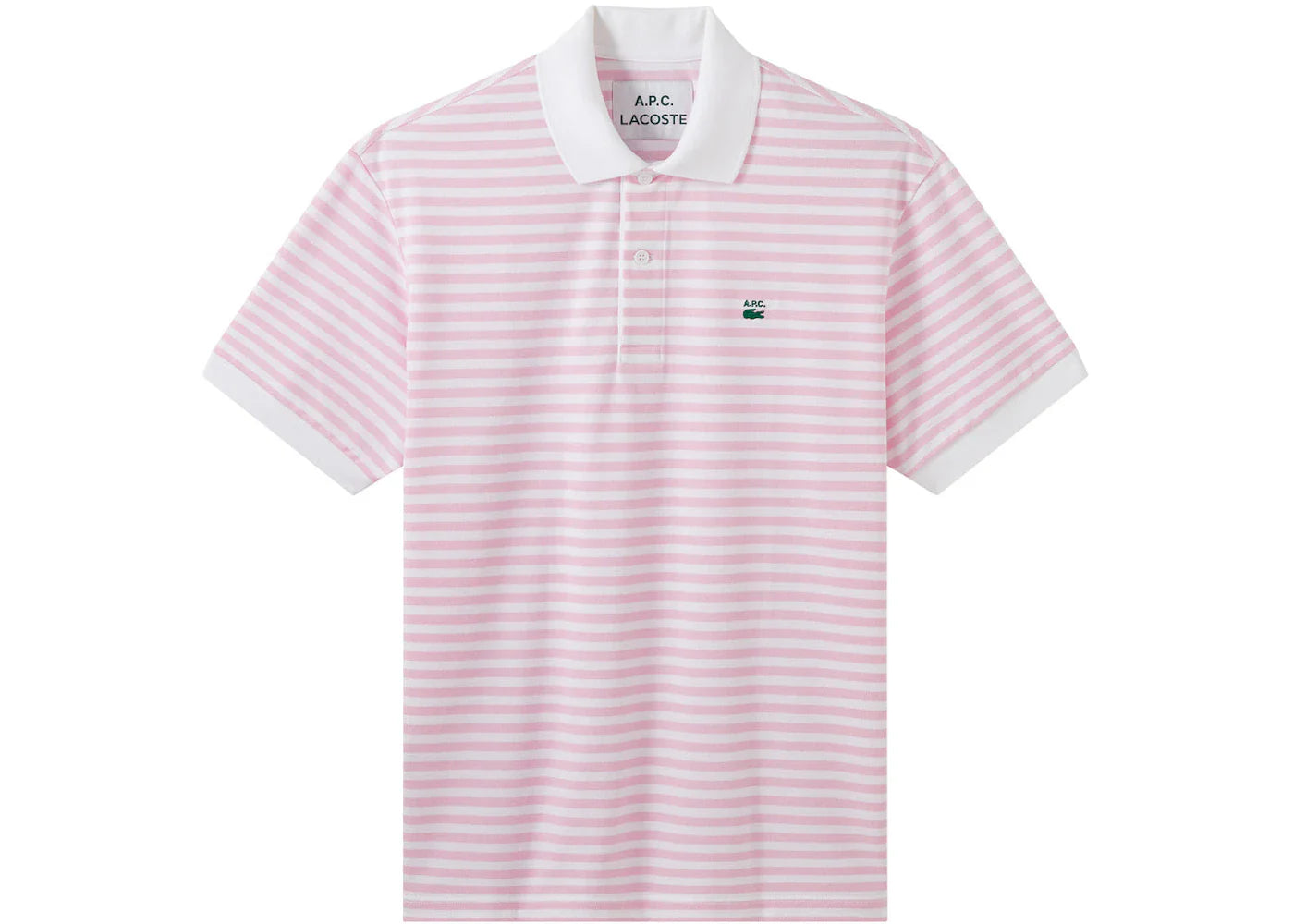 A.P.C. x Lacoste Women's Striped Polo Shirt Pink