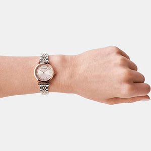 Gianni T-Bar Women Quartz Pink Dial Analog Stainless Steel Watch AR11223
