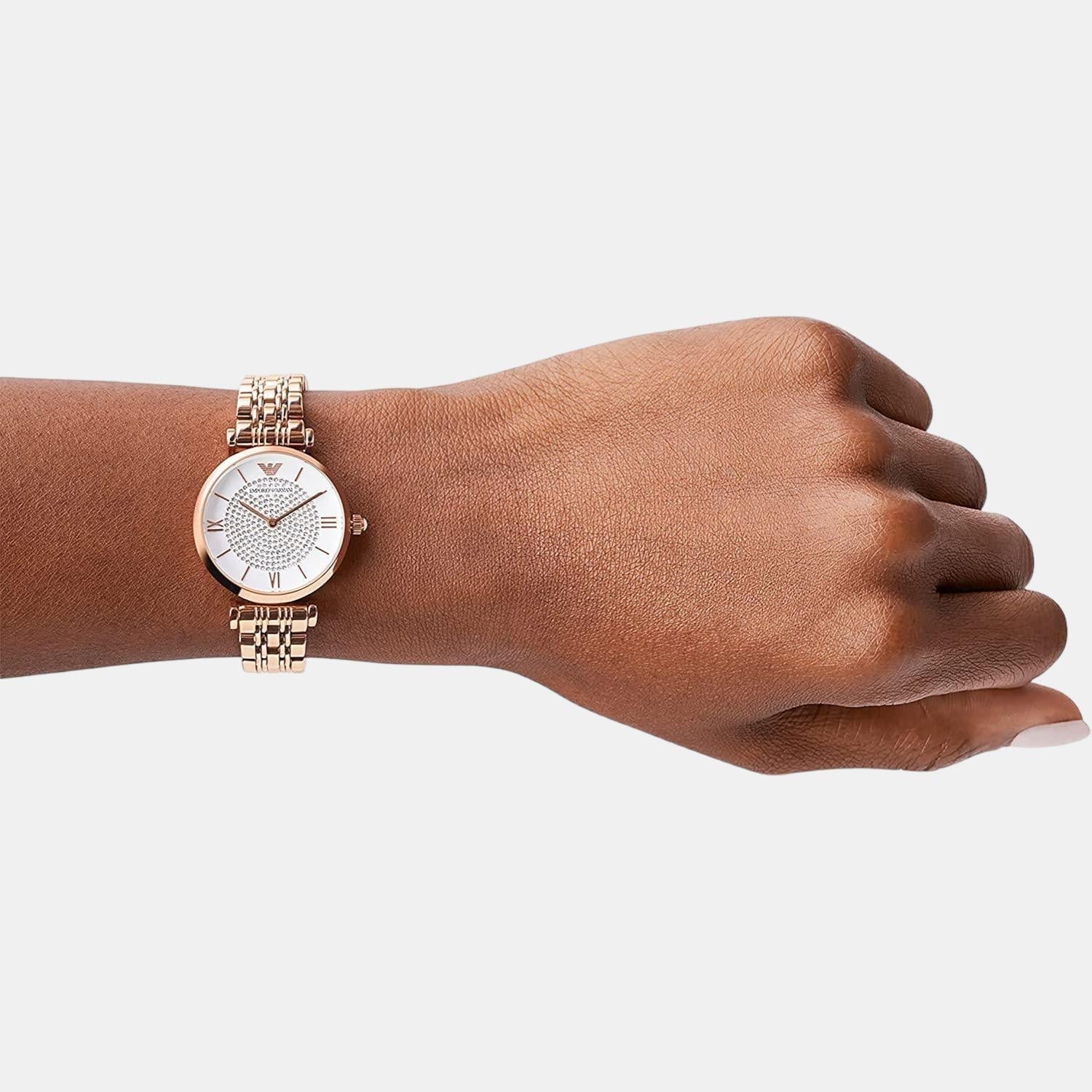 Gianni T-Bar Women Quartz White Dial Analog Stainless Steel Watch AR11244