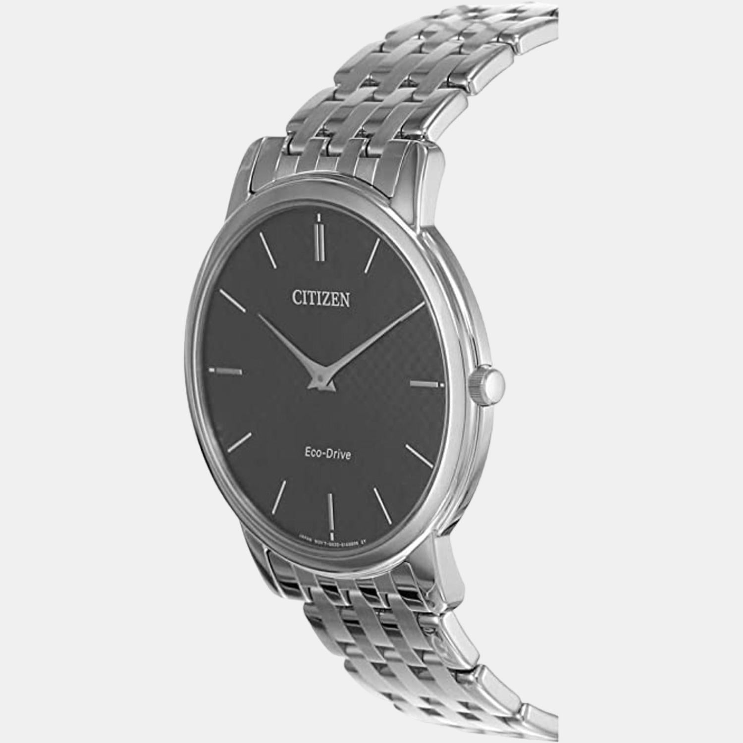 Eco-Drive Men Eco-Drive Black Dial Analog Stainless Steel Watch AR1130-81H