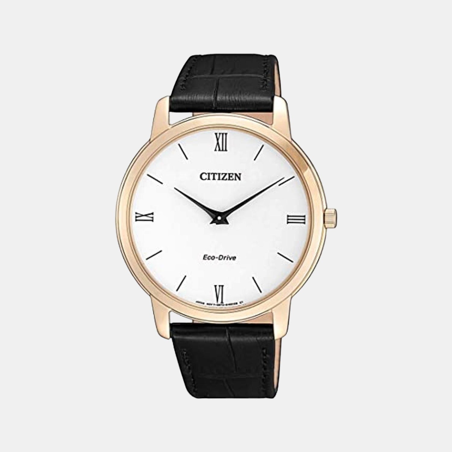 Eco-Drive Men Quartz White Dial Analog Leather Watch AR1133-23A