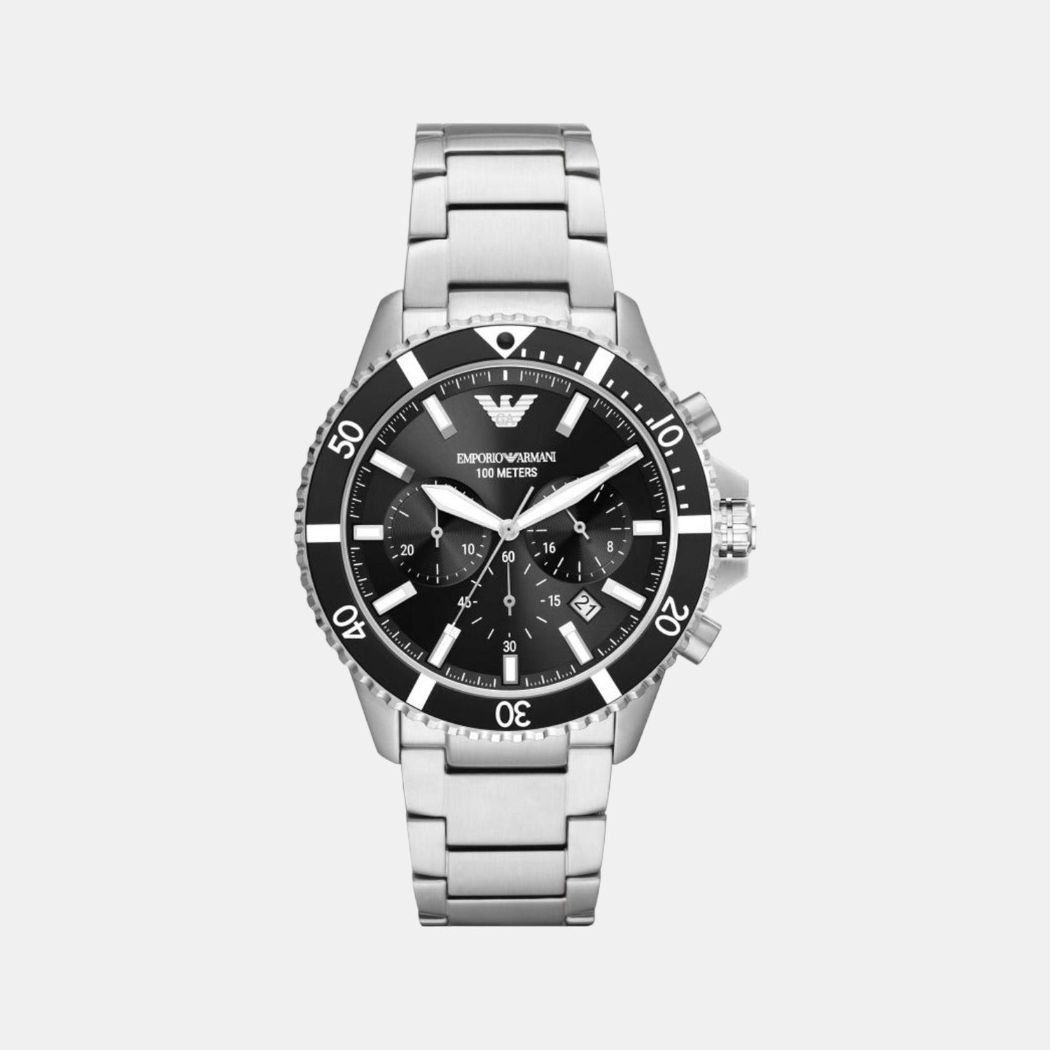 Helios (World Explorer) Men Quartz Black Dial Chronograph Stainless Steel Watch AR11360