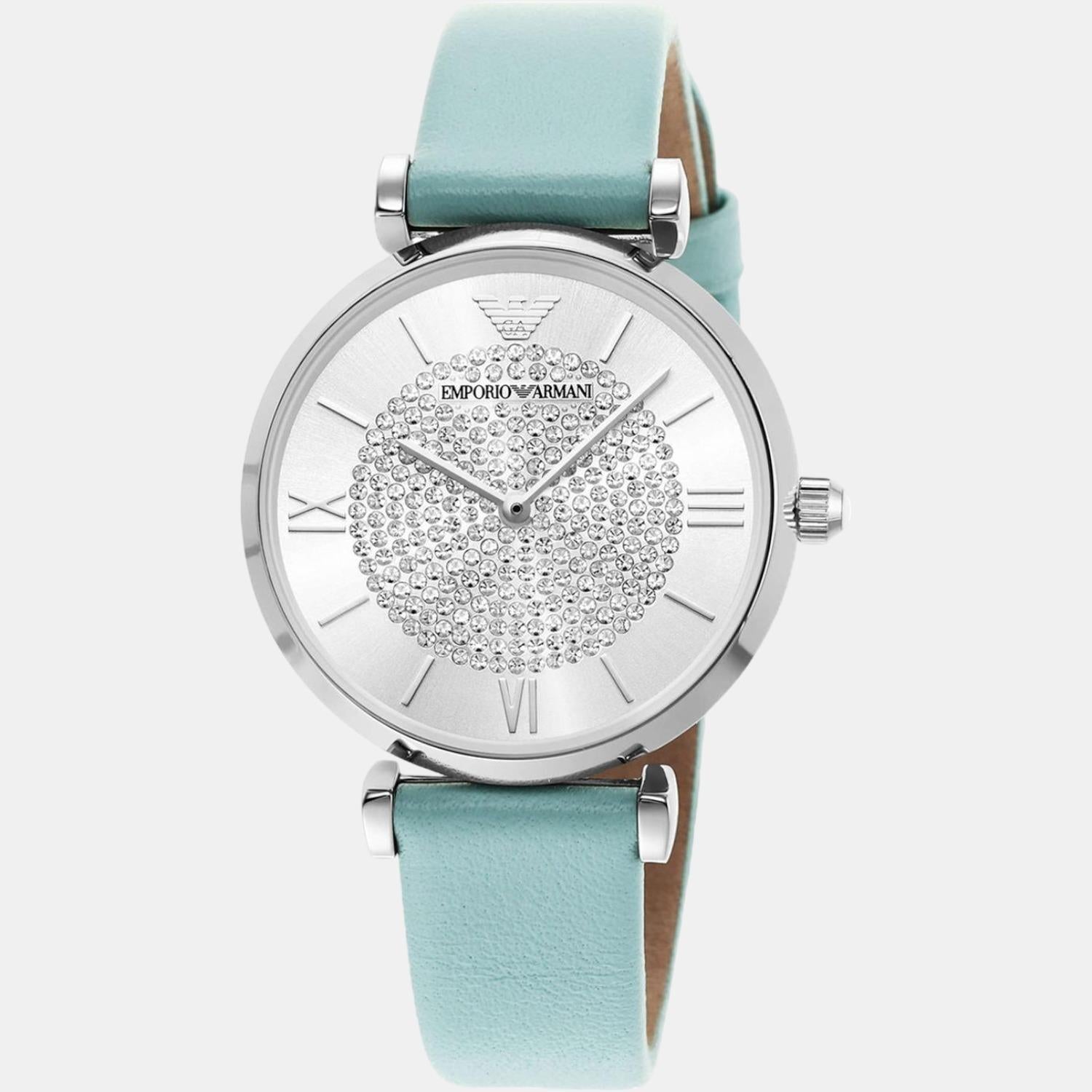 Gianni T-Bar Women Quartz Silver Dial Analog Leather Watch AR11443