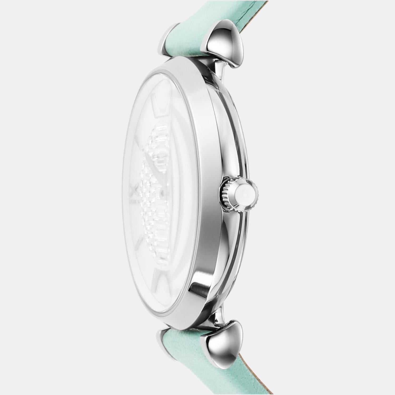 Gianni T-Bar Women Quartz Silver Dial Analog Leather Watch AR11443