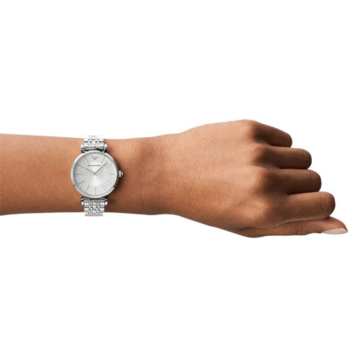 Emporio Armani Gianni T-Bar Silver Dial Women 32mm
